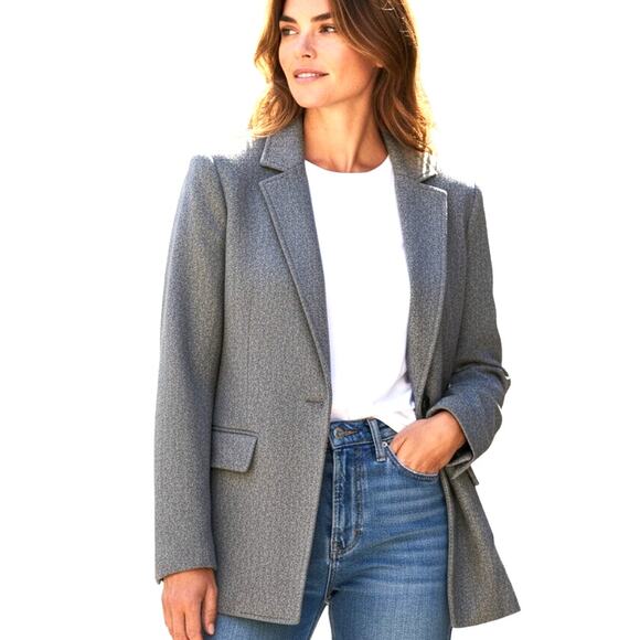 None and/or Unknown Jackets & Blazers - Banana Republic XXS Gray Women's Blazer Jacket Suit Coat Petite Size PXXS P0 P2